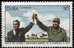 Sellos de America - Cuba -  Visita de Brezhnev	