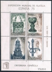 Stamps Spain -  2 HB EXPOSICIÓN MUNDIAL DE FILATELIA ESPAÑA 75