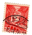 Stamps Switzerland -  dos puentes y un tren