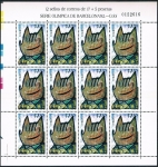 Stamps : Europe : Spain :  XXV OLIMPIADA BARCELONA 92. SERIE OLIMPICA. COBI