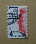 Stamps : America : United_States :  Perfil de un joven. " Club de jovenes del movimiento americano "