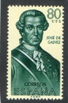 Sellos de Europa - Espa�a -  1528- FORJADORES DE AMERICA.  JOSE DE GALVEZ   ( 1720-1787 ).