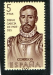 Stamps Spain -  1533- FORJADORES DE AMERICA.  DIEGO GARCIA DE PAREDES  ( 1510-1563 ).