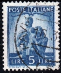 Stamps Italy -  Pareja, niño y balanza 	