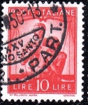 Stamps Italy -  Pareja, niño y balanza 	