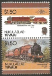 Stamps Tuvalu -  locomotora U.K.