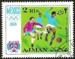 Sellos del Mundo : Asia : Emiratos_�rabes_Unidos : MEXICO 1968 - AJMAN - FUTBOL
