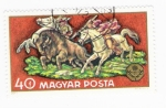 Stamps : Europe : Hungary :  Cacería (repetido)