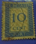 Stamps Netherlands -  1947 TE BETALEN 10CENT.HOLANDA