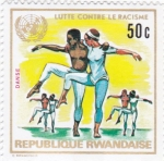 Sellos de Africa - Rwanda -  lucha contra el racismo