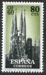Stamps Spain -  1281- I CONGRESO INTERNACIONAL FILATELIA. BARCELONA. TEMPLO DE LA SAGRADA FAMILIA.