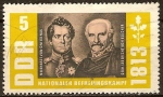 Stamps Germany -  lucha nacional por la liberación 1813.Neidhardt de Gneisenau y Gebh. Leberecht de Blücher. (DDR).