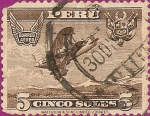 Stamps : America : Peru :  Aeroplano en Vuelo