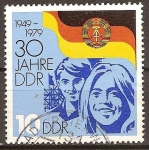 Stamps Germany -  30.Años RDA,1949-1979,Jovenes y bandera de DDR.