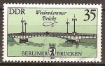 Sellos de Europa - Alemania -  Puentes de Berlin-puente Weidendamer (DDR)