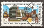 Stamps Germany -  18a Festival de los trabajadores de (DDR) en 1980, en el distrito de Rostock