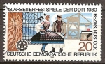 Stamps Germany -  18a Festival de los trabajadores de (DDR) en 1980, en el distrito de Rostock