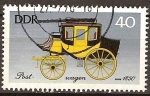 Stamps : Europe : Germany :  Carruajes antiguos (carruaje de correos del año 1850) DDR.