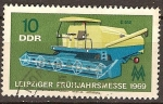 Stamps Germany -  Leipzig Feria de Primavera 1969 segadora-(DDR)