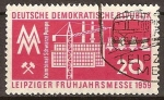 Stamps Germany -  Leipzig Feria de Primavera 1959.Combinado de bomba negra(DDR)