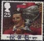 Stamps : Europe : United_Kingdom :  GUS RISMAN - RUGBY LEAGUE 1895-1995