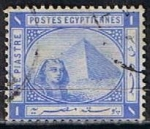 Stamps : Africa : Egypt :  Scott  37  Esfinge y Piramide (10)