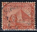 Stamps : Africa : Egypt :  Scott  39  Esfinge y Piramide (4)