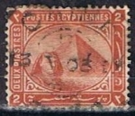 Stamps : Africa : Egypt :  Scott  39  Esfinge y Piramide (6)