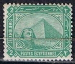 Stamps : Africa : Egypt :  Scott  44a  Esfinje y Piramide (5)