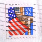 Stamps United States -  FLAG OVER PORCH