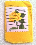 Stamps United States -  Yellow rose