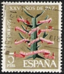 Stamps Spain -  XXV Añosde Paz Española