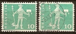 Stamps Switzerland -  Cartero a pie