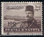 Stamps Egypt -  Scott  237 Rey Farouk y Piramides
