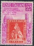 Stamps : Europe : Italy :  CENTENARIO DEL PRIMER SELLO DE TOSCANA. Y&T Nº 591