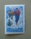 Stamps : Europe : Russia :  Esquiadores.