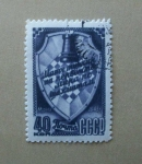 Stamps Russia -  Torre y Tabla de Ajedrez.