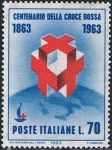 Stamps : Europe : Italy :  CENTENARIO DE LA CRUZ ROJA INTERNACIONAL. Y&T Nº 890