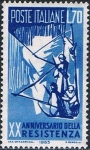 Stamps : Europe : Italy :  20º ANIVERSARIO DE LA RESISTENCIA. PARTISANOS EN LA MONTAÑA. Y&T Nº 919