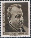 Stamps : Europe : Italy :  CENTENARIO DEL NACIMIENTO DEL ESCRITOR Y FILÓSOFO BENEDETTO CROCE. Y&T Nº 943