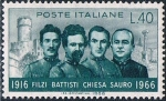 Stamps Italy -  CINCUENTENARIO DE LA MUERTE DE 4 PATRIOTAS. Y&T Nº 958