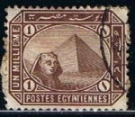 Sellos de Africa - Egipto -  Scott  43a   Esfinge y Piramide