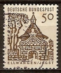 Stamps Germany -  Castillo Ellwagen en Jagst.