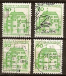 Stamps Germany -  Castillo rodeado de agua en Inzlingen( Baden-Wuerttemberg )