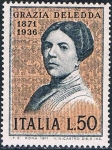 Sellos de Europa - Italia -  CENT. DEL NACIMIENTO DE LA NOVELISTA GRAZIA DELEDDA. Y&T Nº 1083