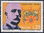 Stamps Italy -  50º ANIV. DE LA MUERTE DEL ESCRITOR GIOVANNI VERGA. Y&T Nº 1091