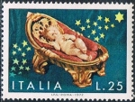 Stamps Italy -  NAVIDAD 1972. ESTATUILLAS DE UN NACIMIENTO DE LA ESCUELA NAPOLITANA DEL SIGLO XVIII. Y&T Nº 1115