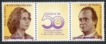 Stamps Spain -  2927-2928,   50º Aniversario del Natalicio de SS.MM. los Reyes de España.