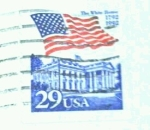 Sellos de America - Estados Unidos -  Flag over the white house