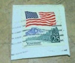 Stamps : America : United_States :  Flag yosemite